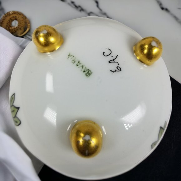 6-Petite Bavaria Footed Bowls E.A.C Fine China Gift Set Antique Collectible Ger - Picture 7 of 11